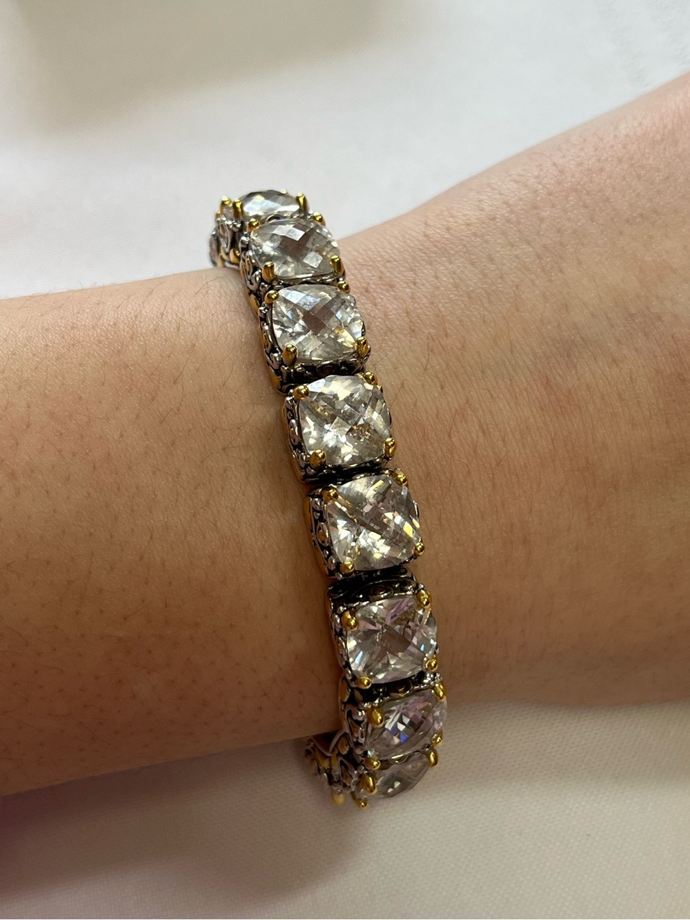 Park Lane bold tennis bracelet. Cubic zirconia stones. Safety clasp